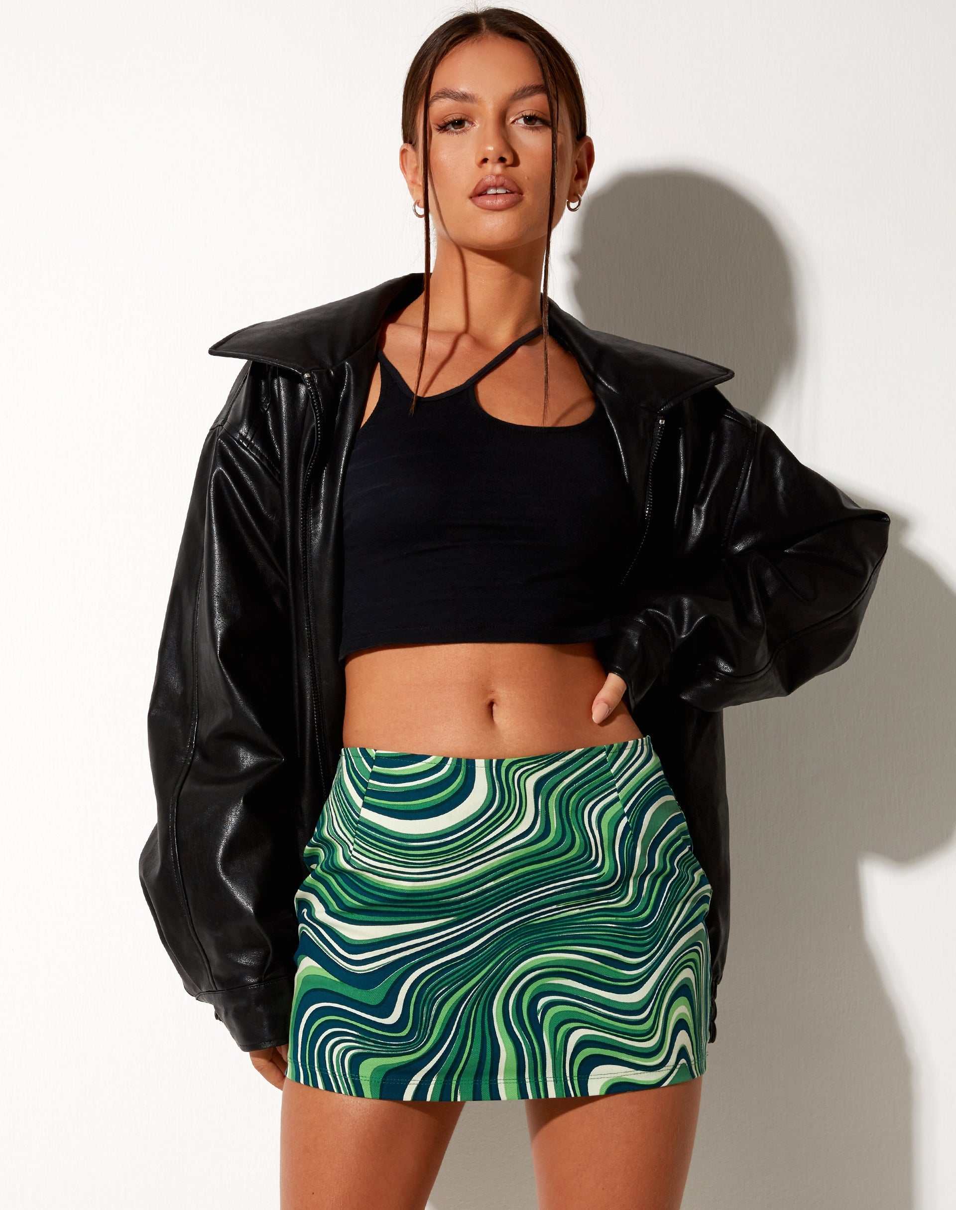 Image de la mini-jupe Ima, 70s Ripple Green