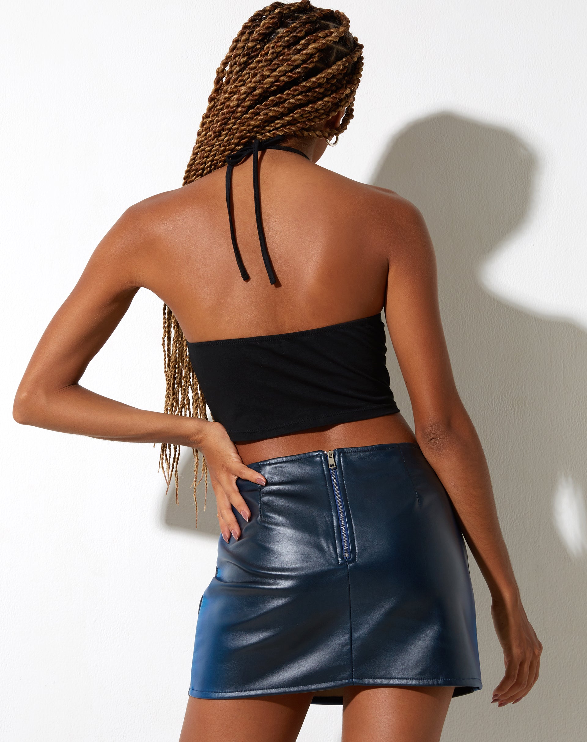 Image de la mini-jupe Ima en PU Ombre Blue