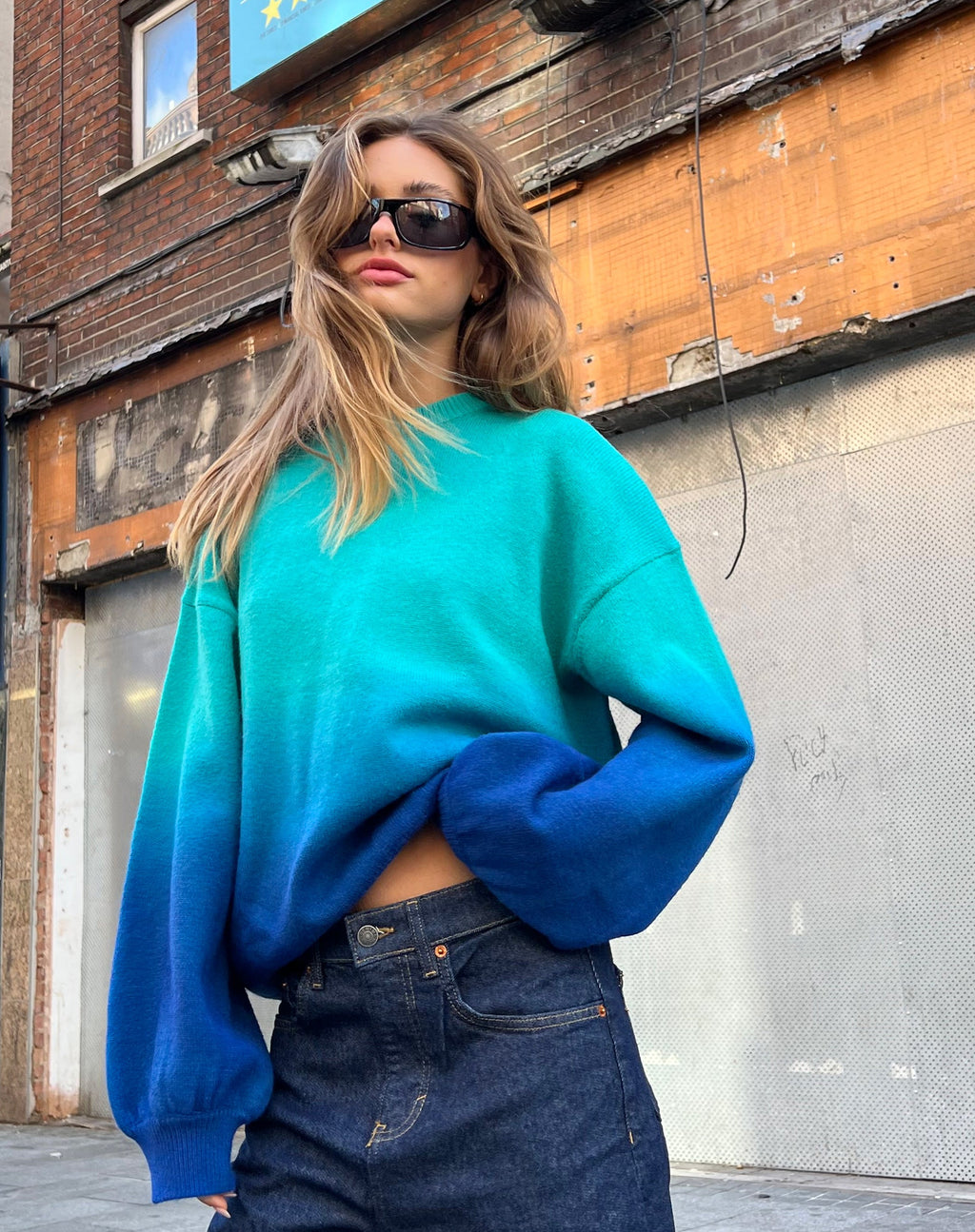 Pull Akari, bleu dégradé