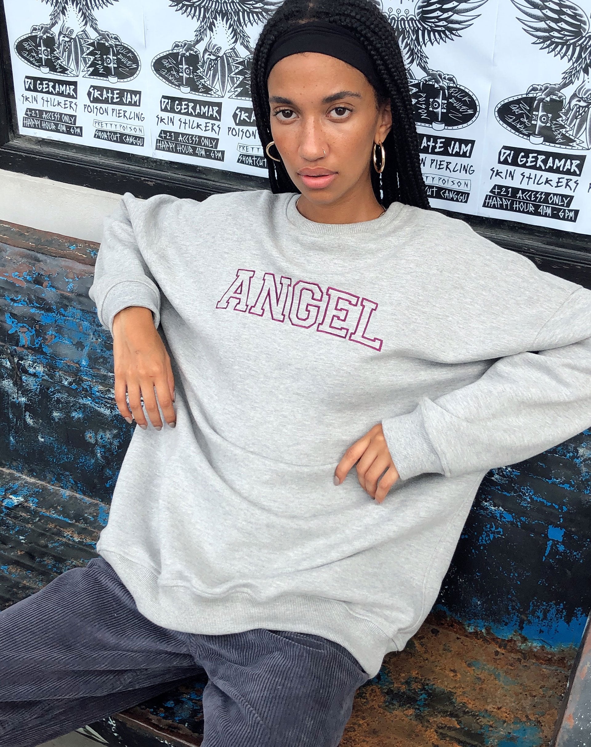 Image de Glo Sweatshirt en Grismarl Angel Embro en Bourgogne