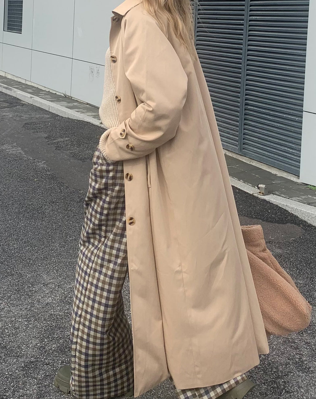 Assa Trench Coat en beige avec doublure à rayures