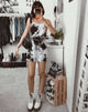 Image de Sagha Slip Dress in Mono Tie Dye Black and White