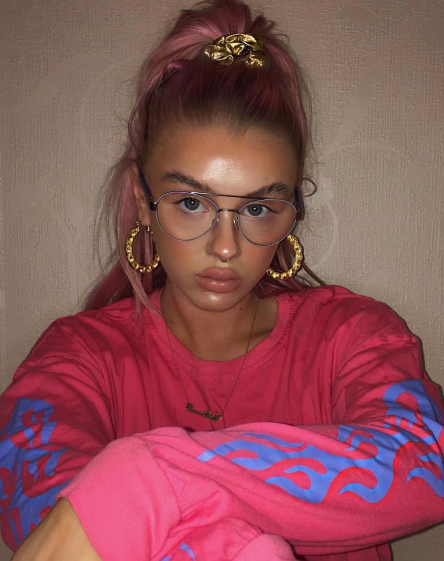 Sweatshirt Lotsun rose avec flamme