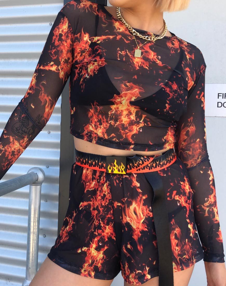 Image de Bonnie Crop Top in Fire Mesh