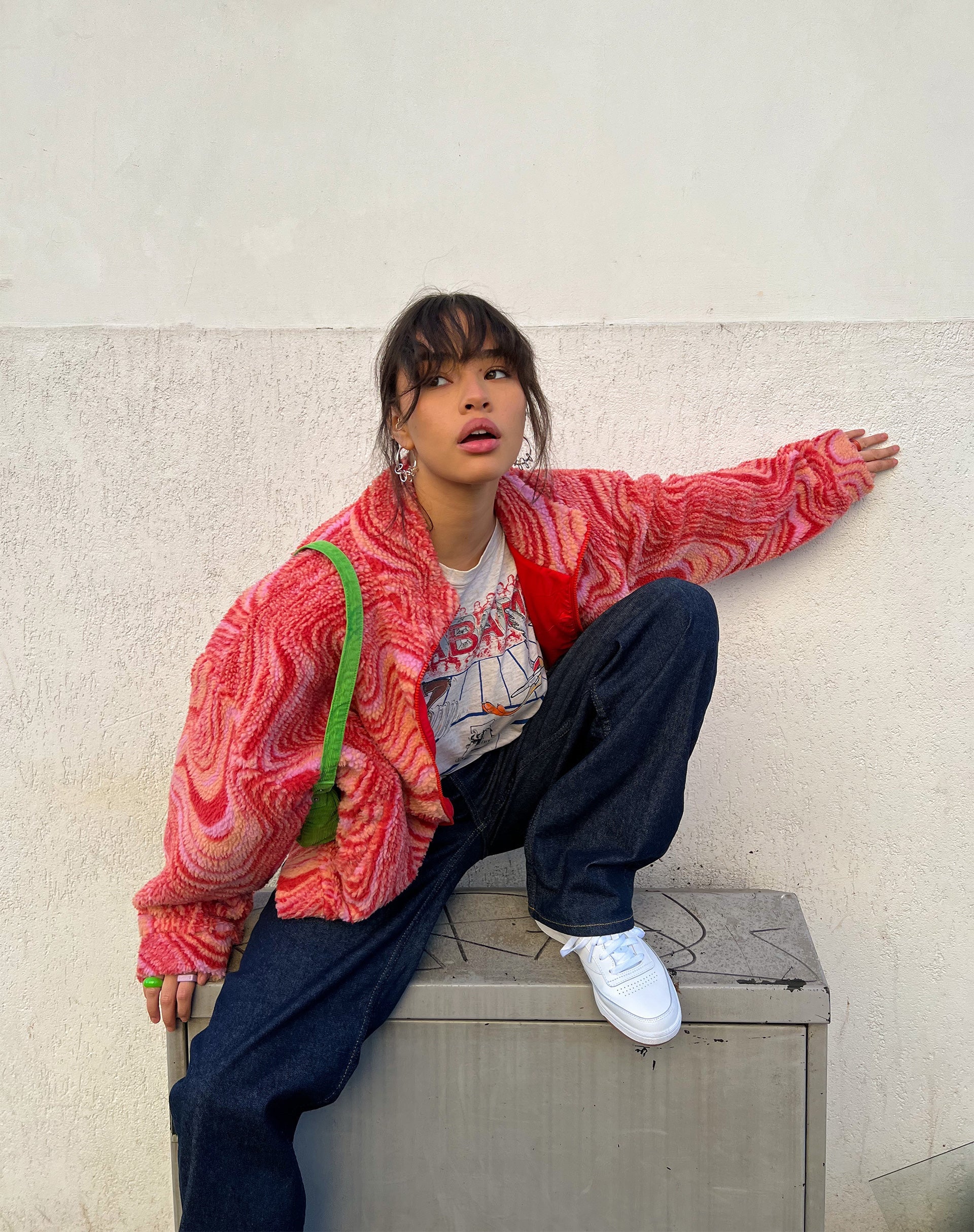 Image de la veste Nereo en rose ondulé