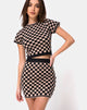 Image de la mini-jupe Immie en damier Tan