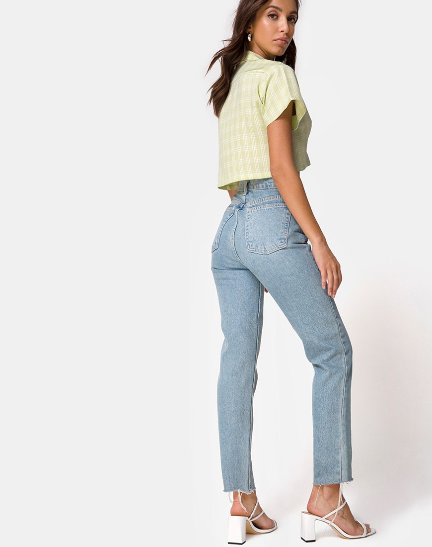 Image de Indiana Cropped Shirt in Sage Check