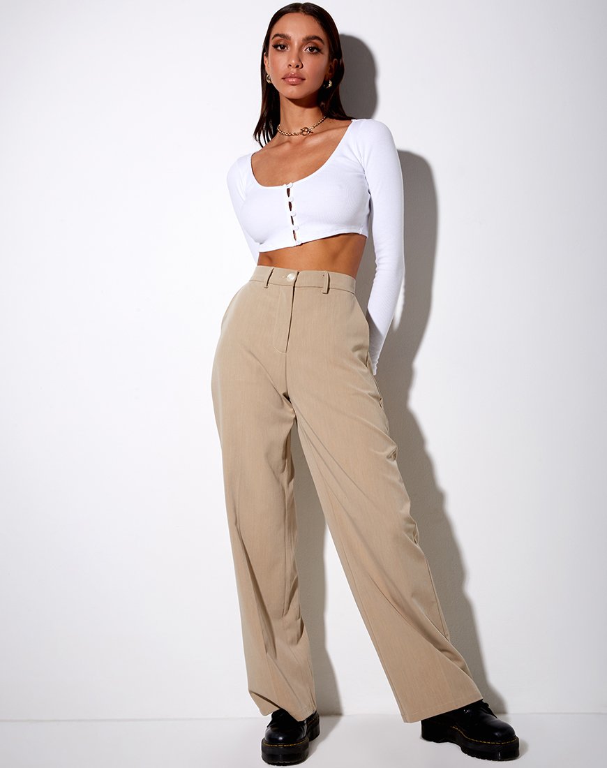 Image de Ineke Crop Top in Rib White