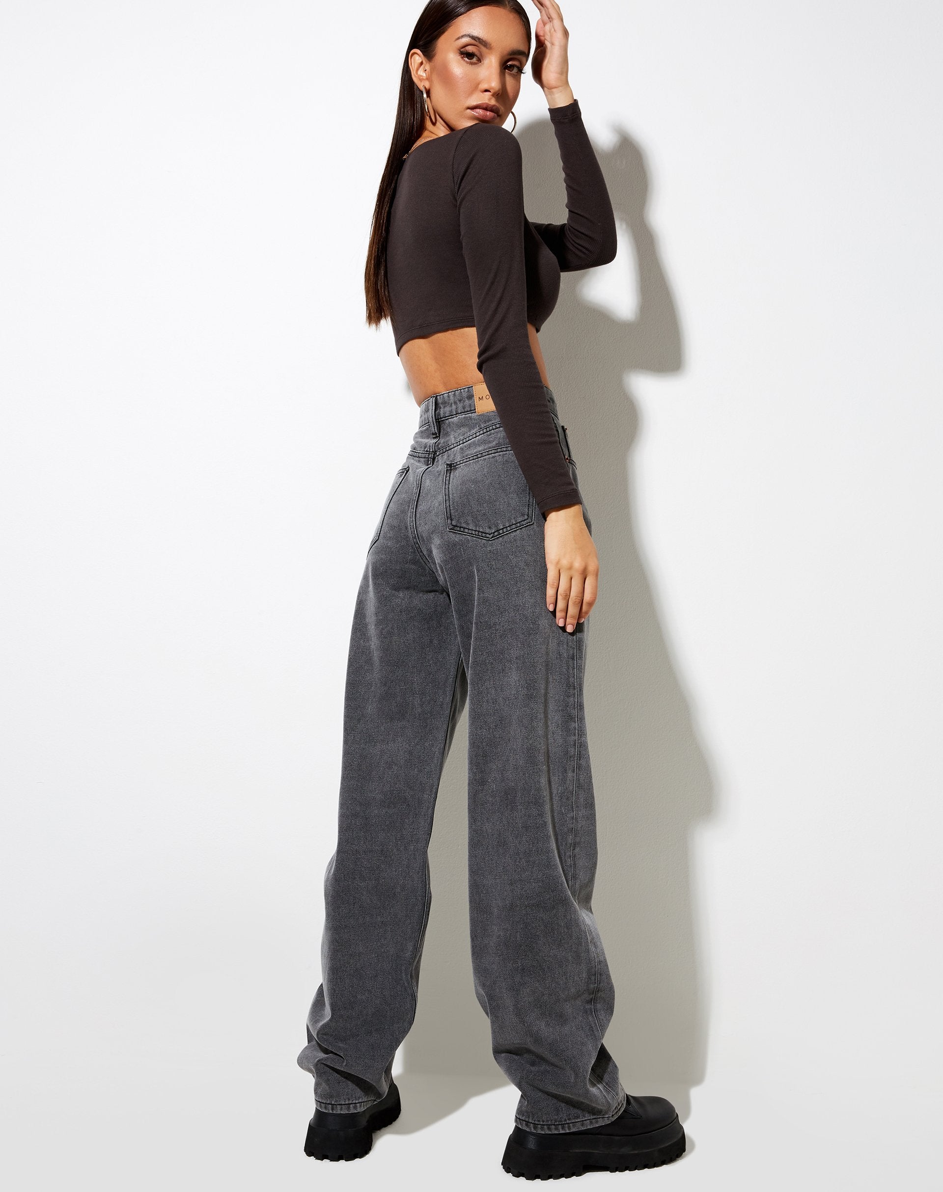 Image de Ineke Crop Top In Rib Blackened Pearl