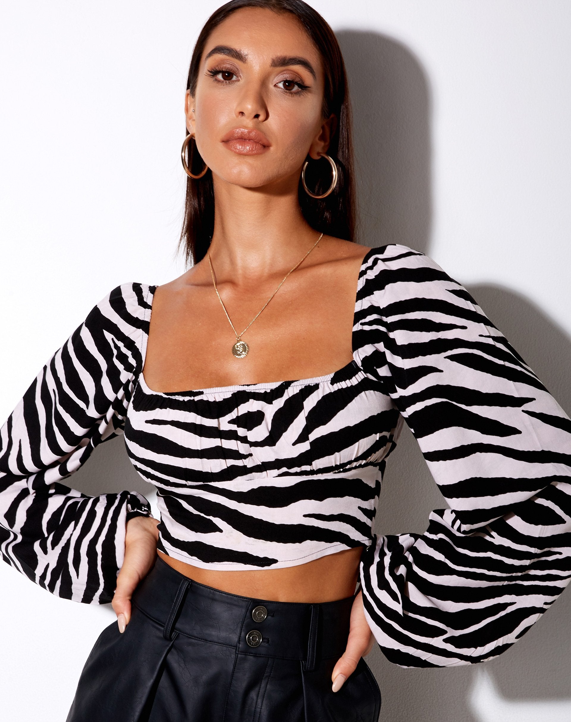 Image de Irene Crop Top in Huge Zebra