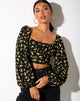 Image du Top Irene en jaune bouton d'or et noir
