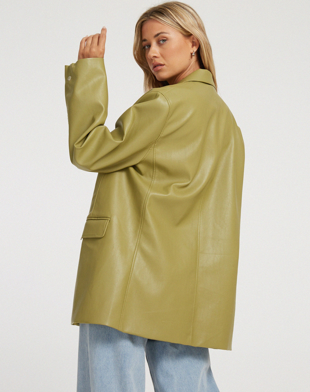 Blazer Saken en PU Leaf Green