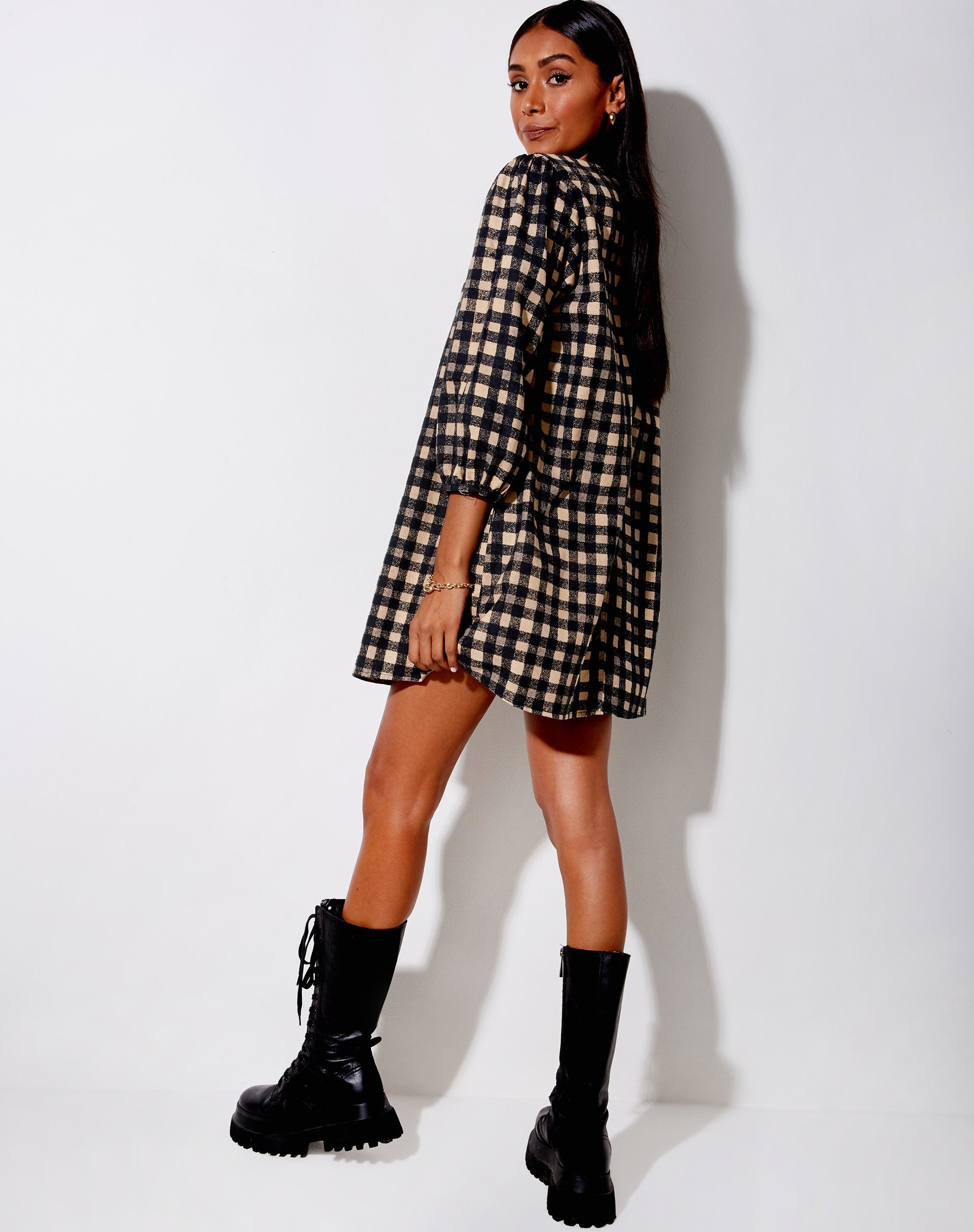 Image of Isha Mini Dress in 90s Grunge Check