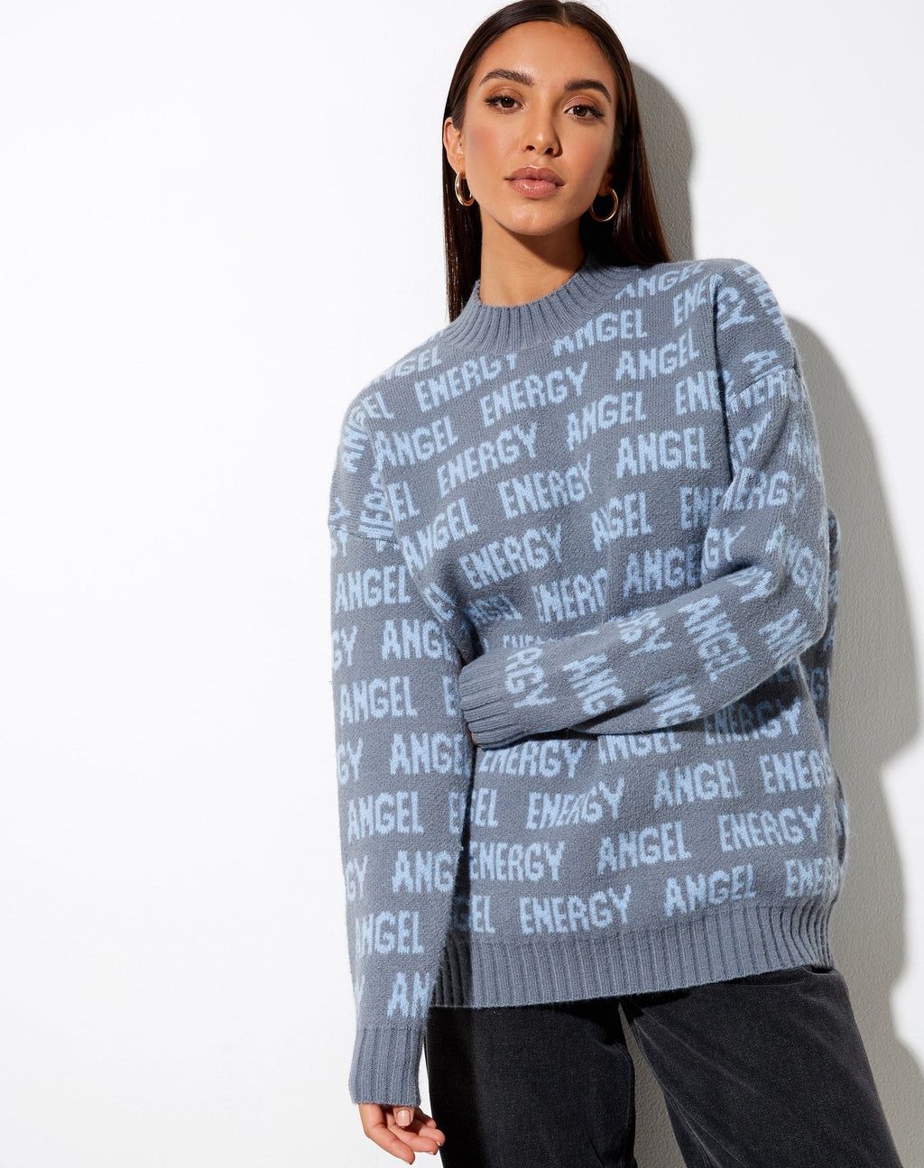 Pull Iskov en gris doux et bleu poudré Angel Energy