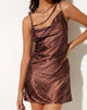 Image de la mini robe Iza en satin Marble Cocoa