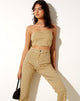 Image de Izara Corset Top in Wavy Checker Yellow