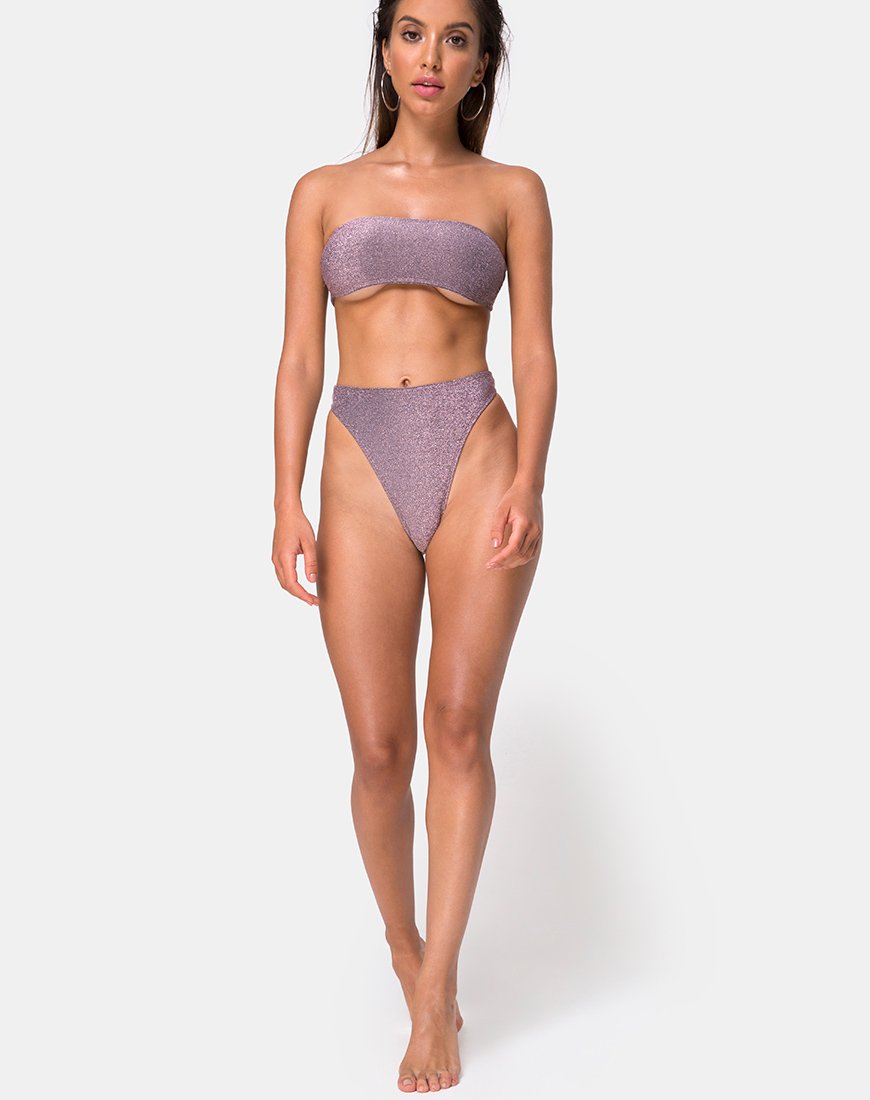 Image de Izarla Bikini Tube Top in Gunmetal Glitter