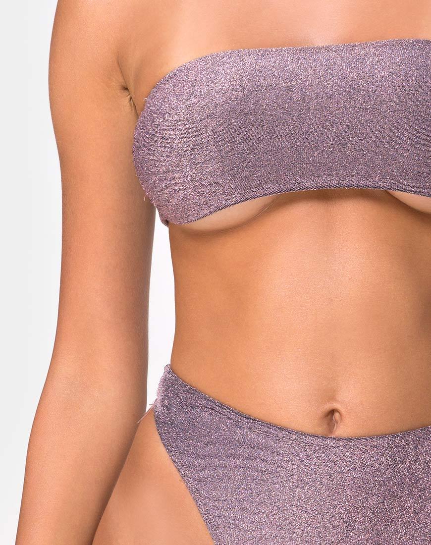 Image de Izarla Bikini Tube Top in Gunmetal Glitter