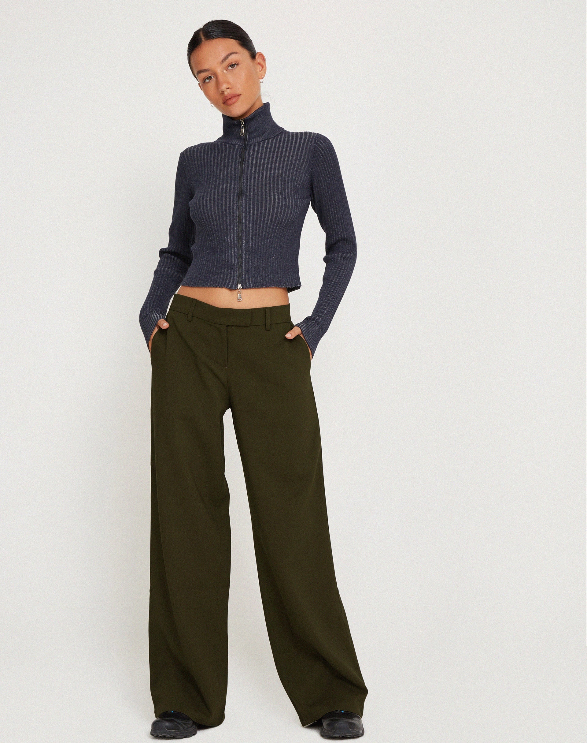Image de Jabba Wide Leg Trouser in Dark Khaki