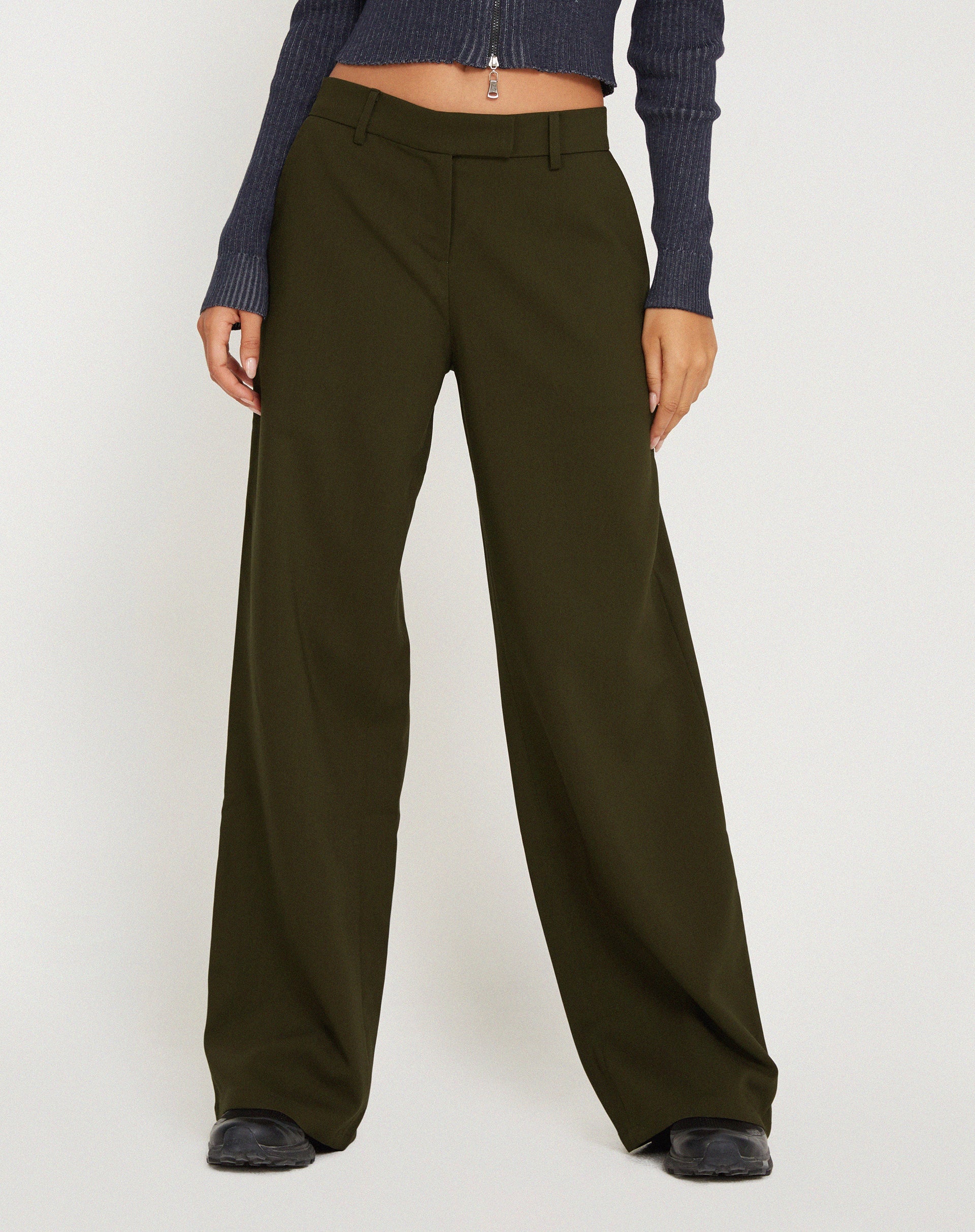 Image de Jabba Wide Leg Trouser in Dark Khaki