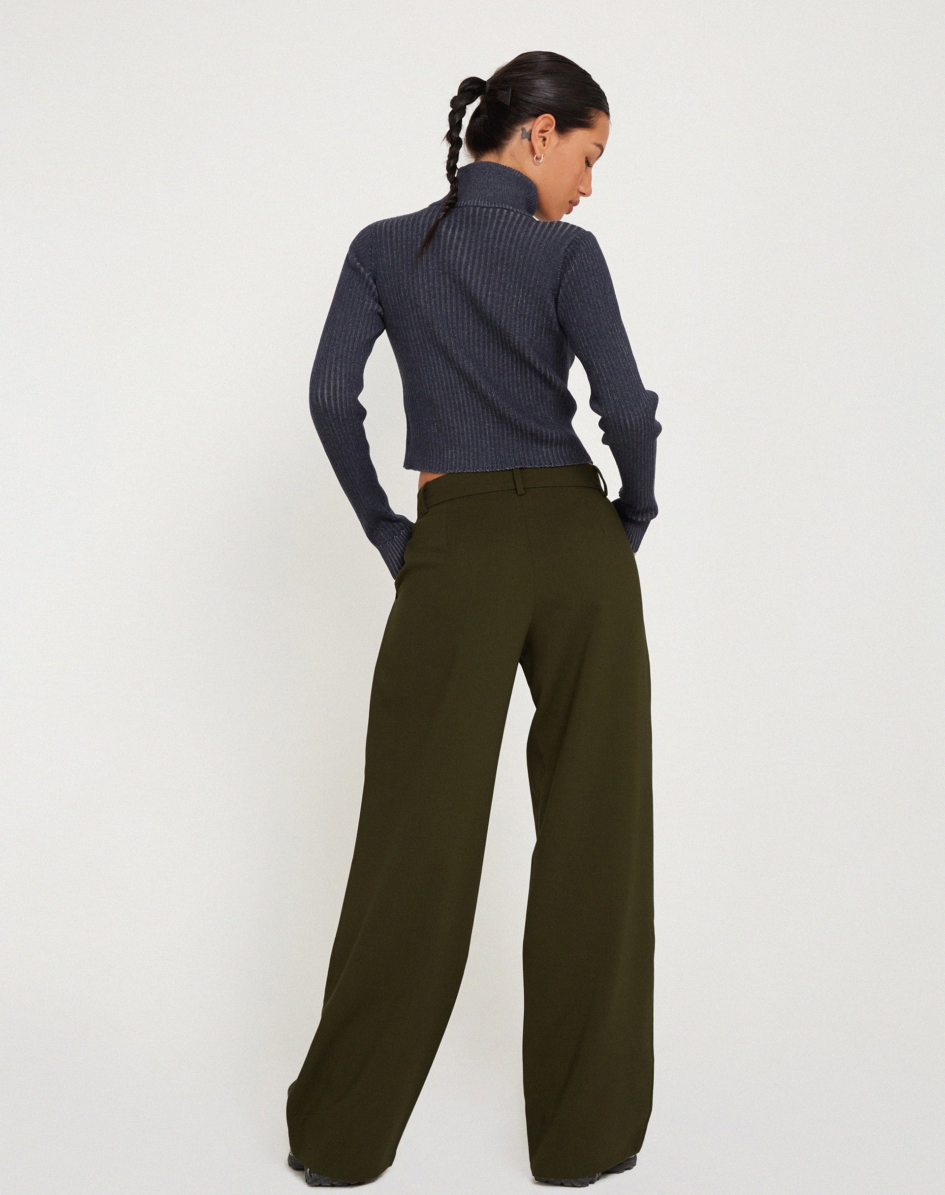 Image de Jabba Wide Leg Trouser in Dark Khaki