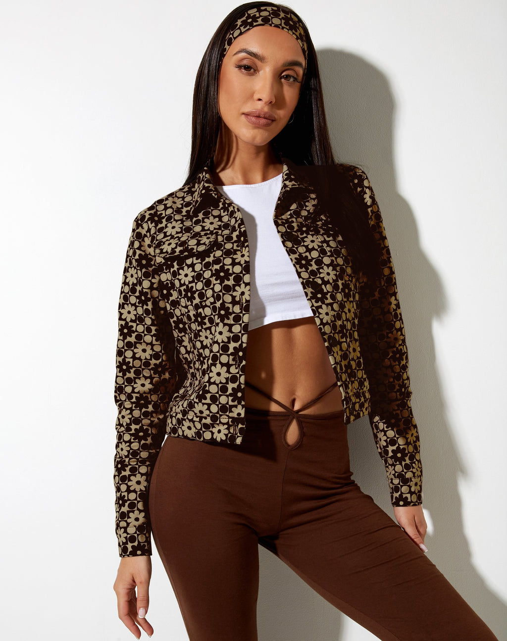 Veste Jada en patchwork Daisy Brown