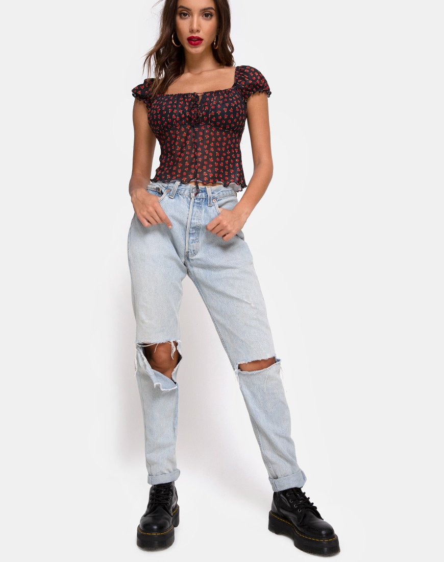Image de Jalina Top in Dotty Rose Net