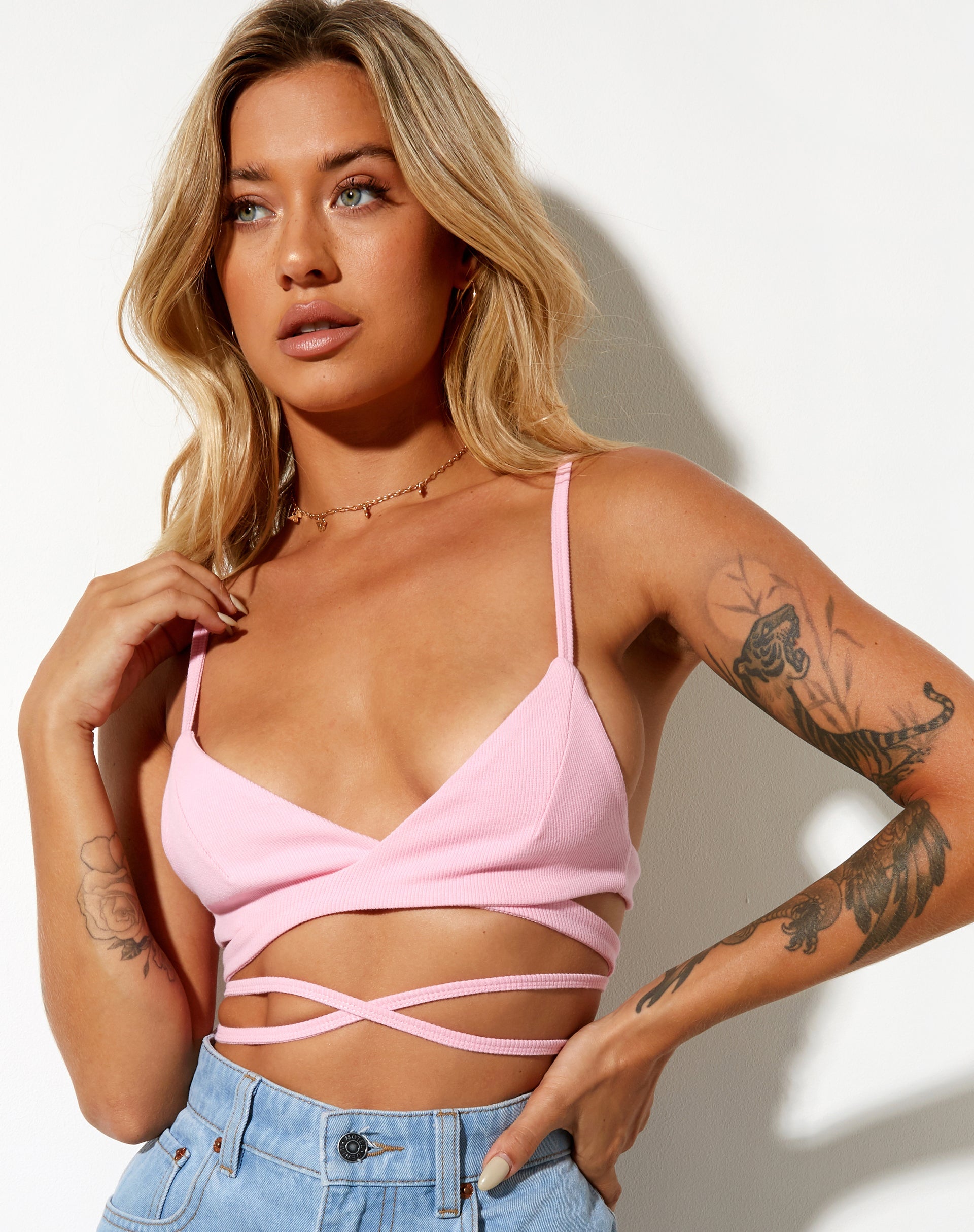 Image de Jamaria Bralette Top in Baby Pink