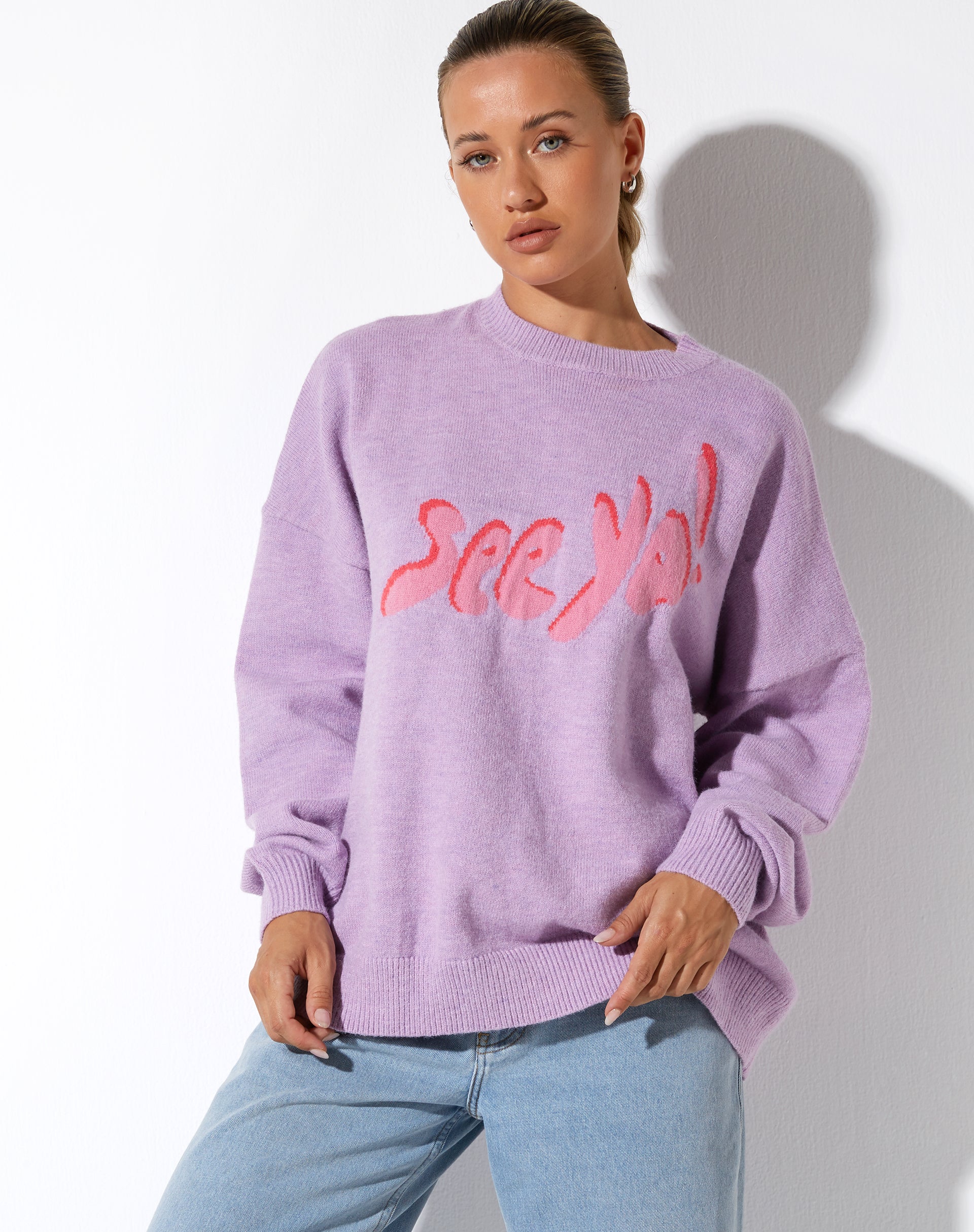 IMAGE DU Pull Jamin en tricot Lilas See Ya