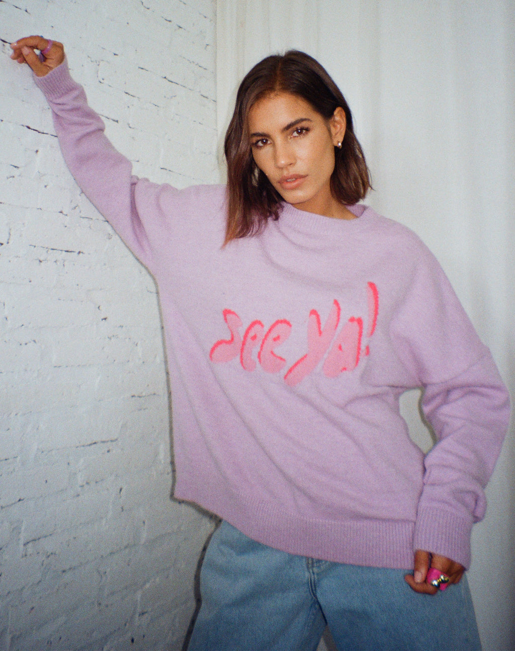 Pull Jamin en tricot Lilas See Ya