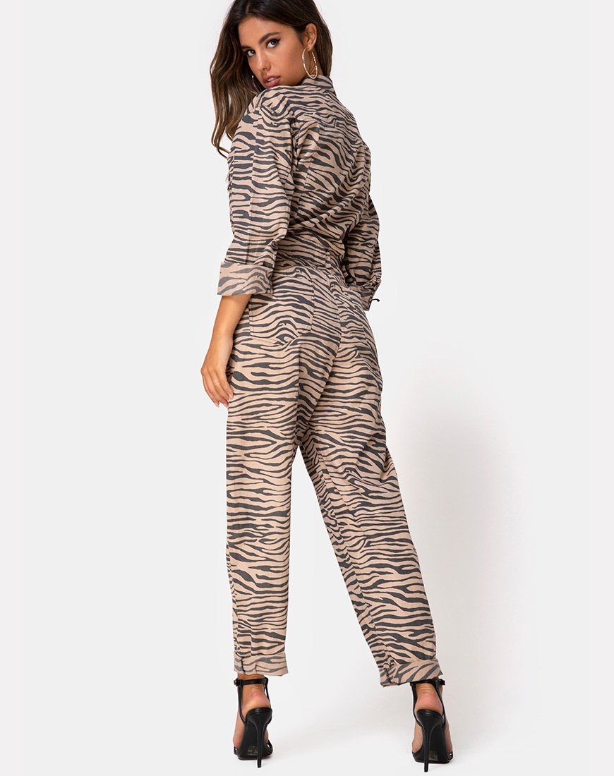 Image de Jampa Jumpsuit in Zips Zebra Taupe