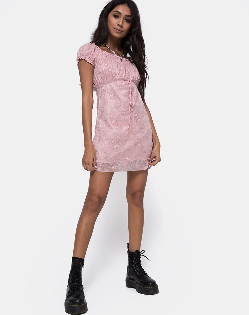 Image de la robe Janette en dentelle rose