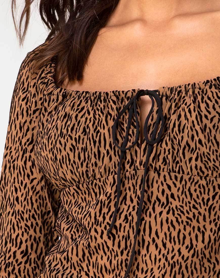 Image de Janina Top in Animal Flock Tan Net