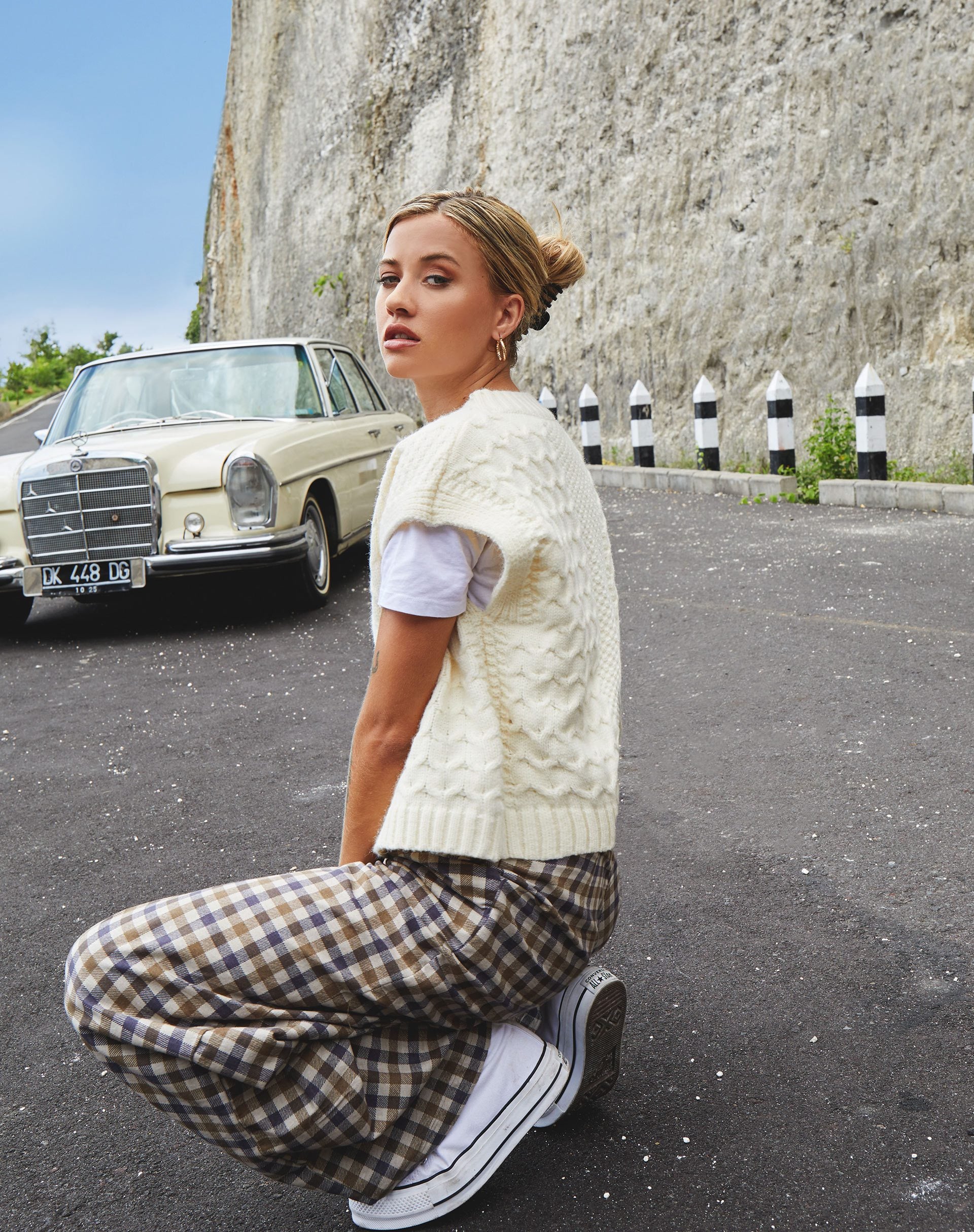 Image de Yeva Trouser in 40s Check Tan