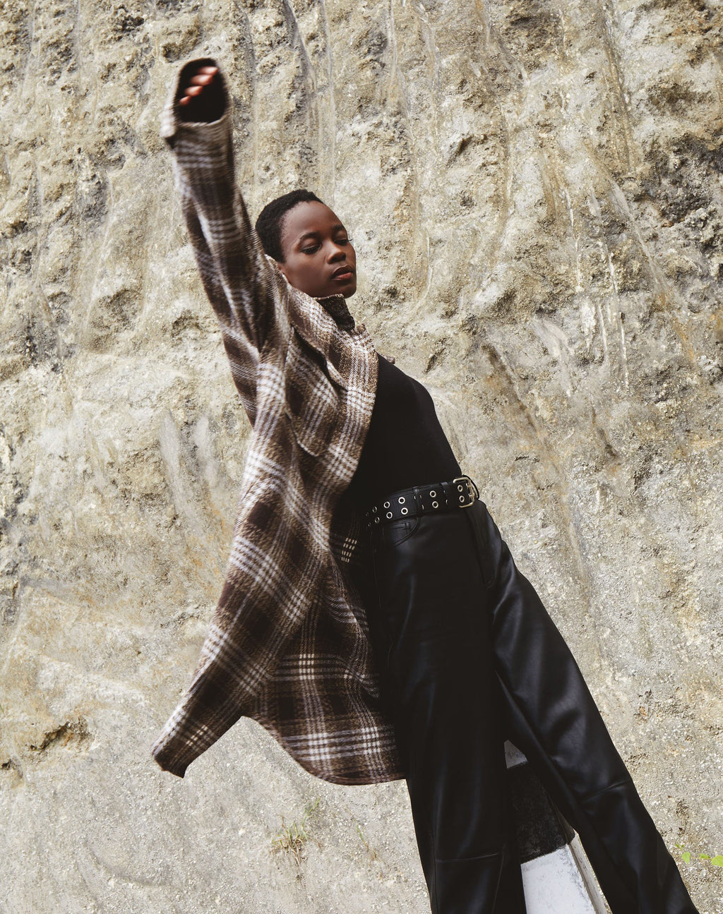 Chemise Maxiella à carreaux bruns