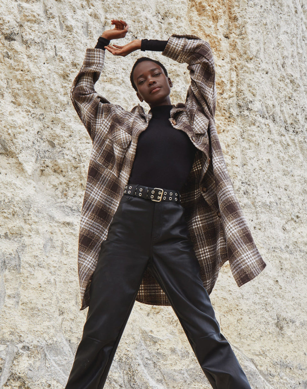 Chemise Maxiella à carreaux bruns