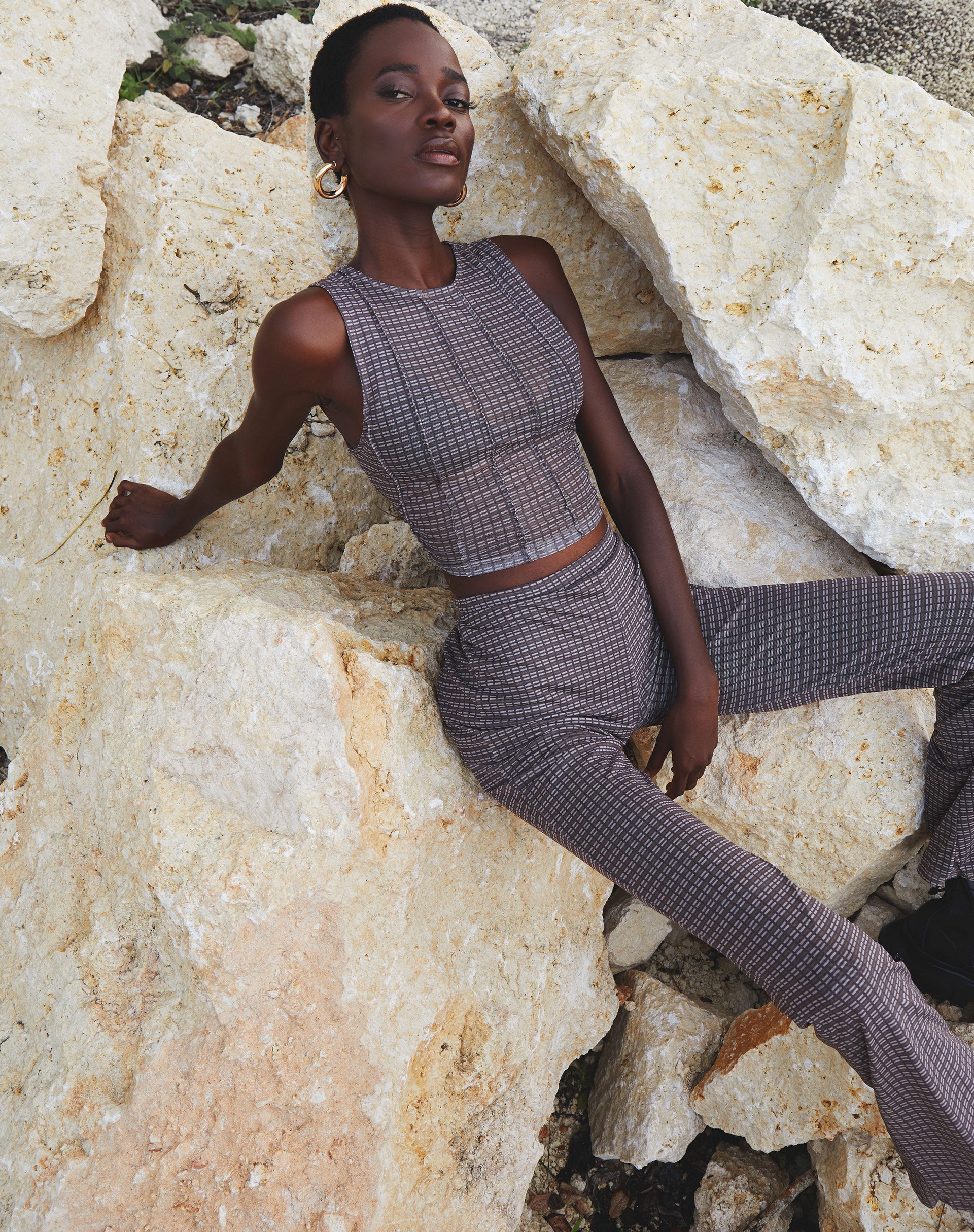 Image de Barika Top in Mini Check Chocolate