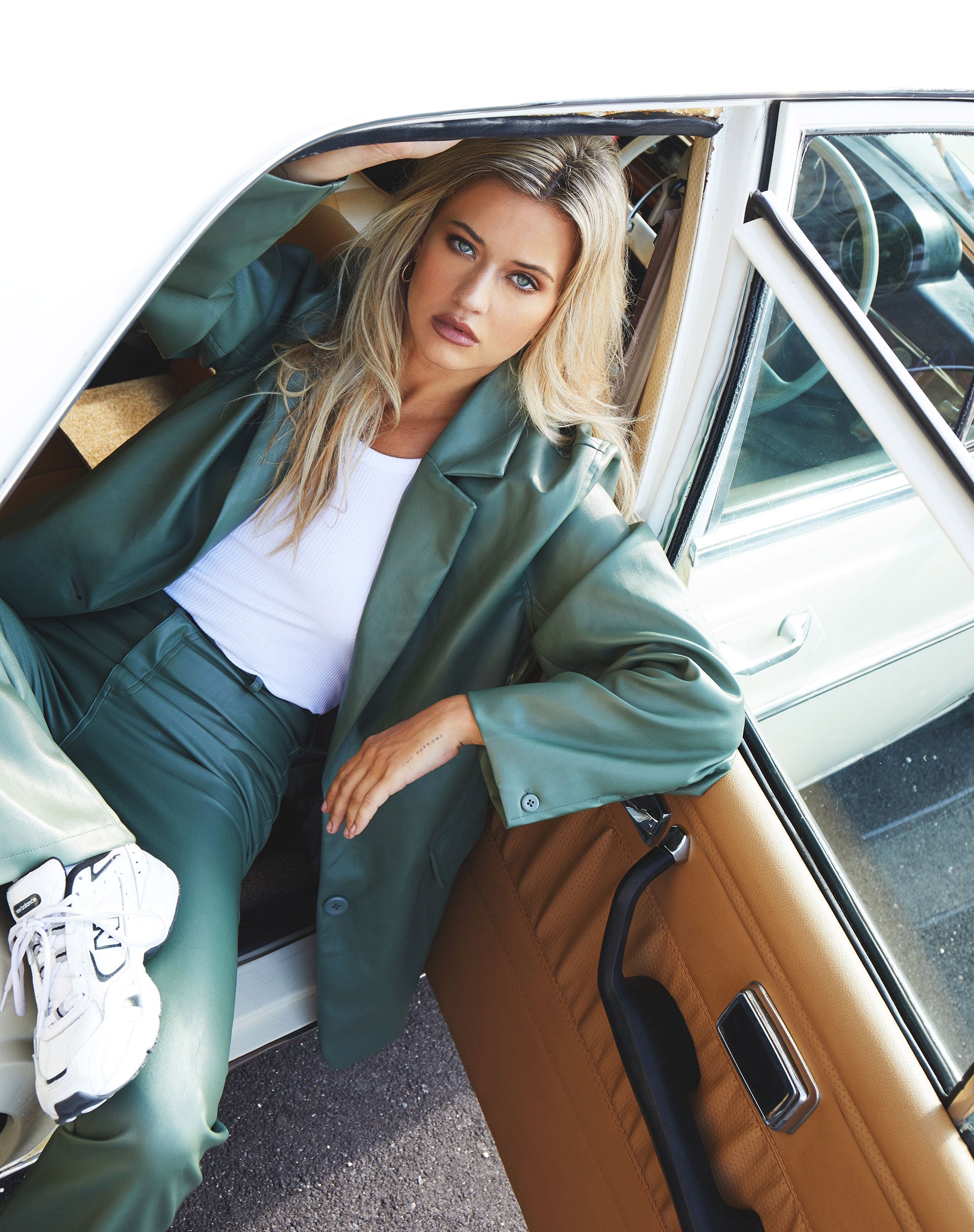 Image de Saken Blazer en Pu Green