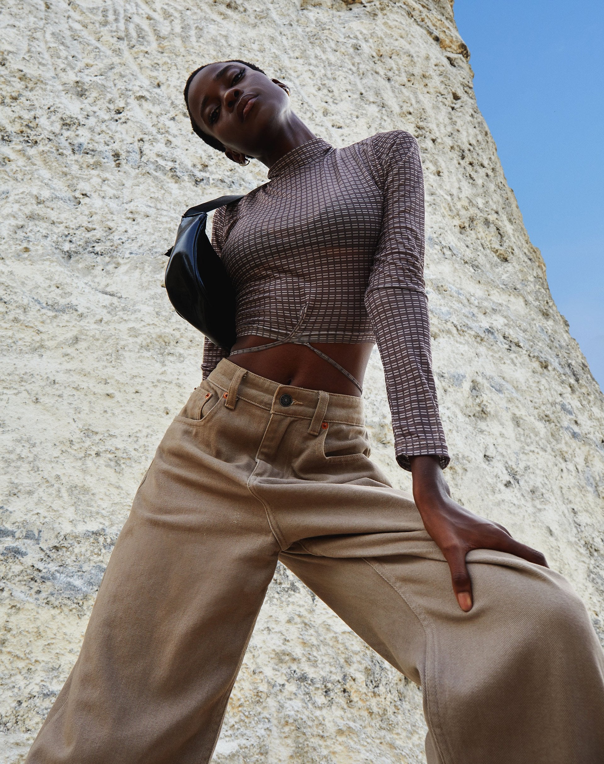 Image de Sahila Crop Top in Mini Check Chocolate