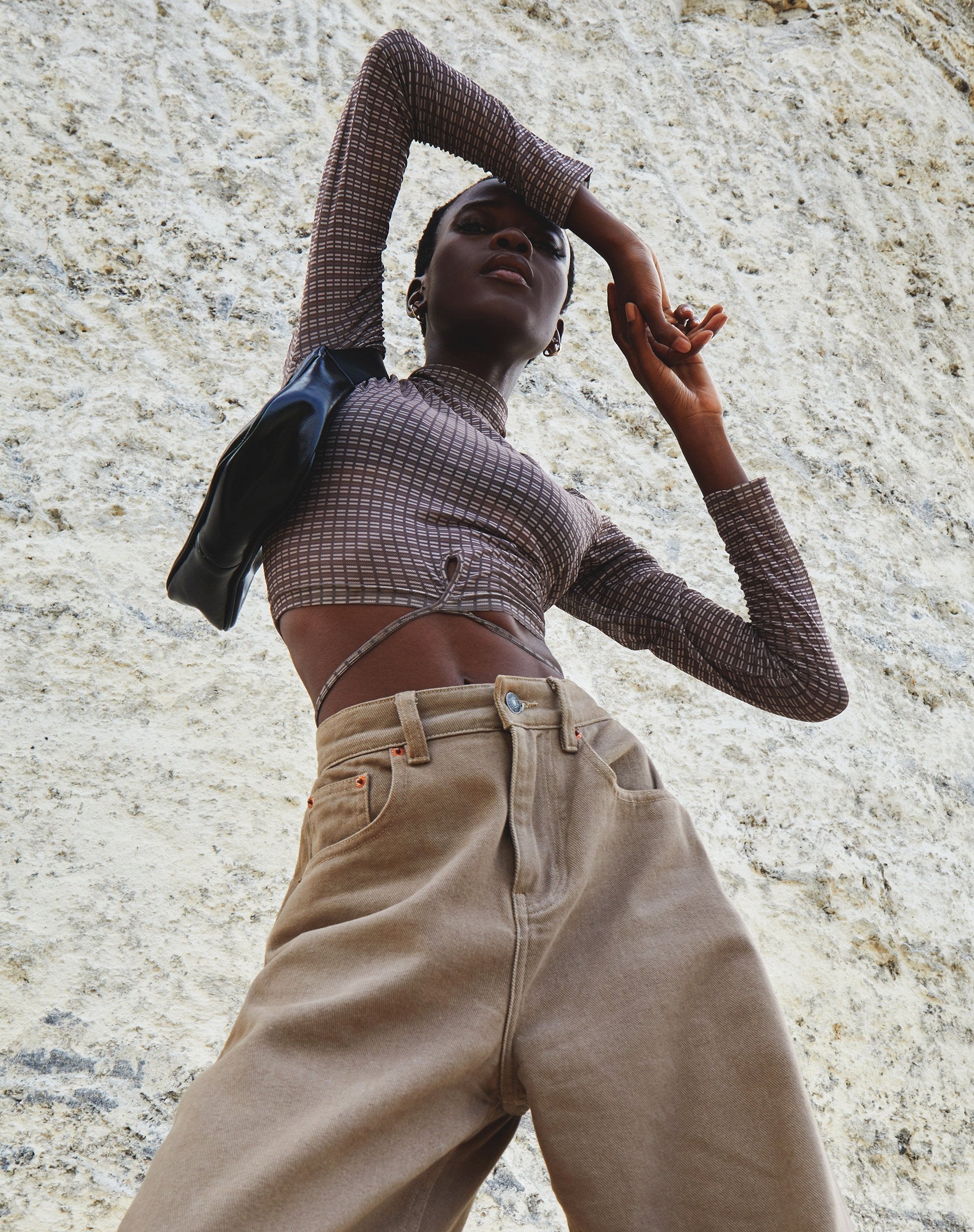 Image de Sahila Crop Top in Mini Check Chocolate