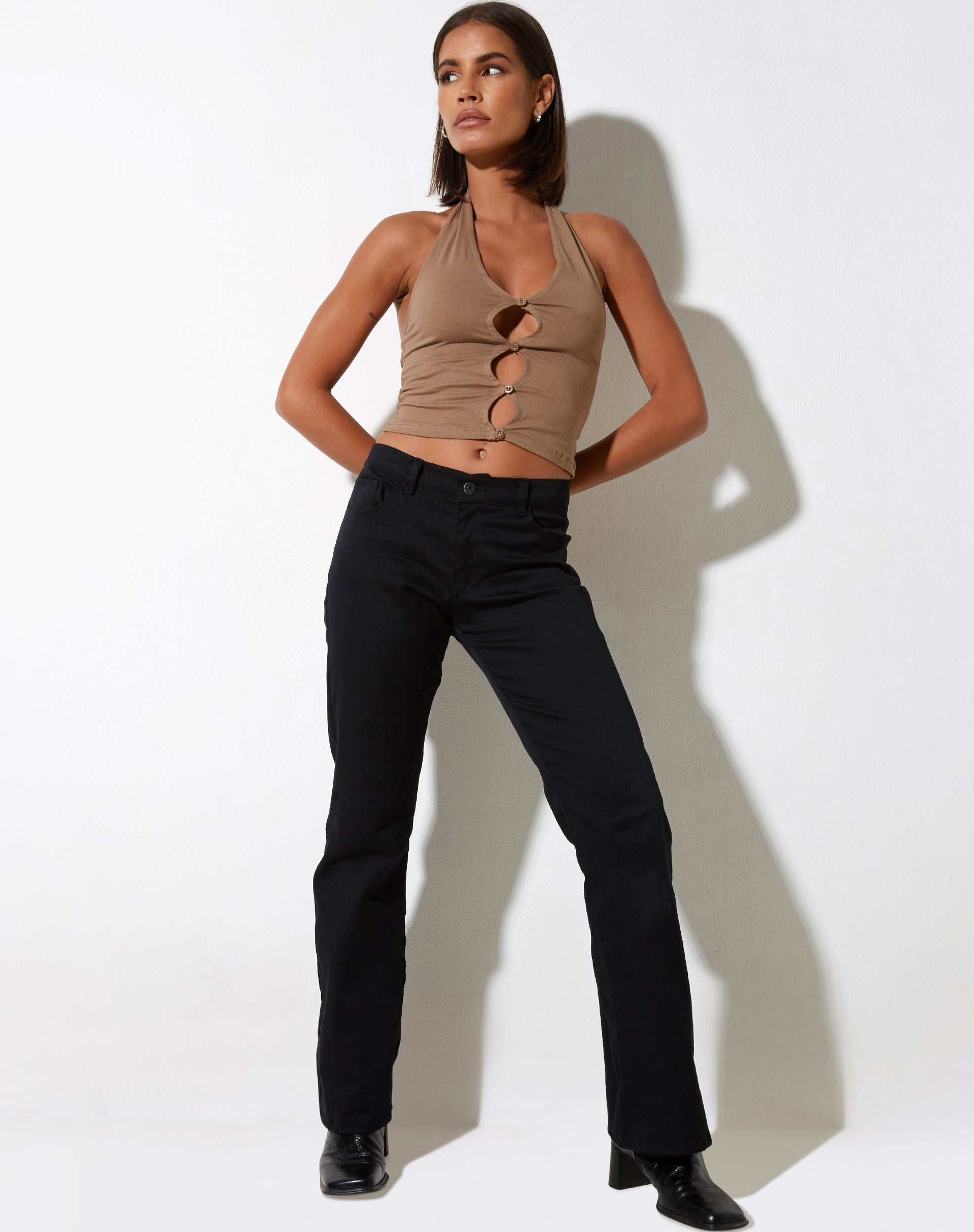 Image de Jarisya Top découpé en Lycra Silver Mink