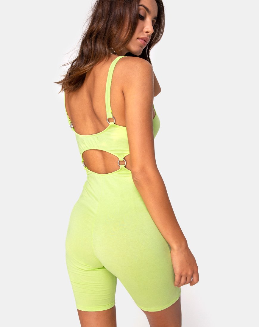 Image de Jaso Cutout Unitard in Lime