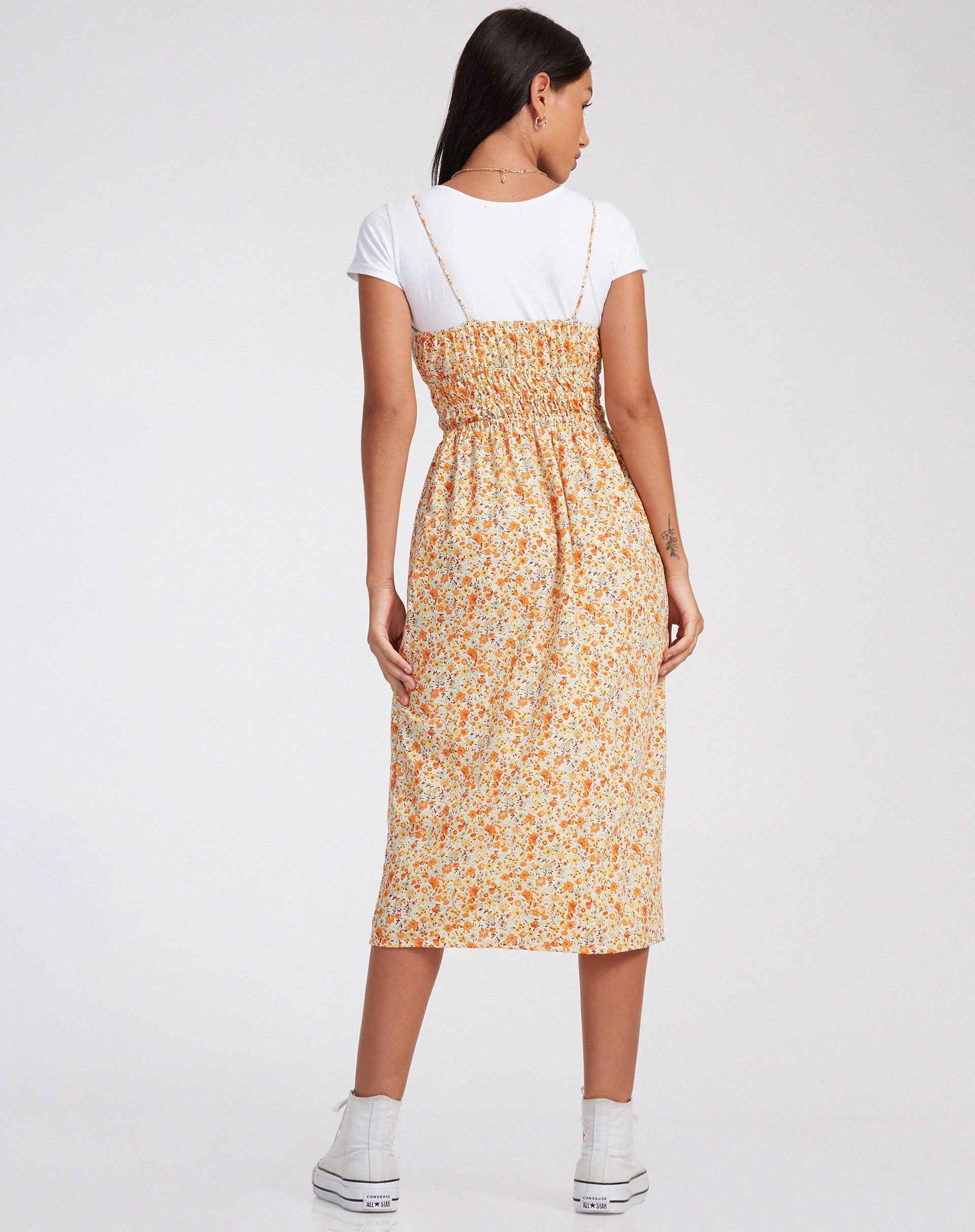 image de Jayko Midi Dress in Ditsy Tangerine