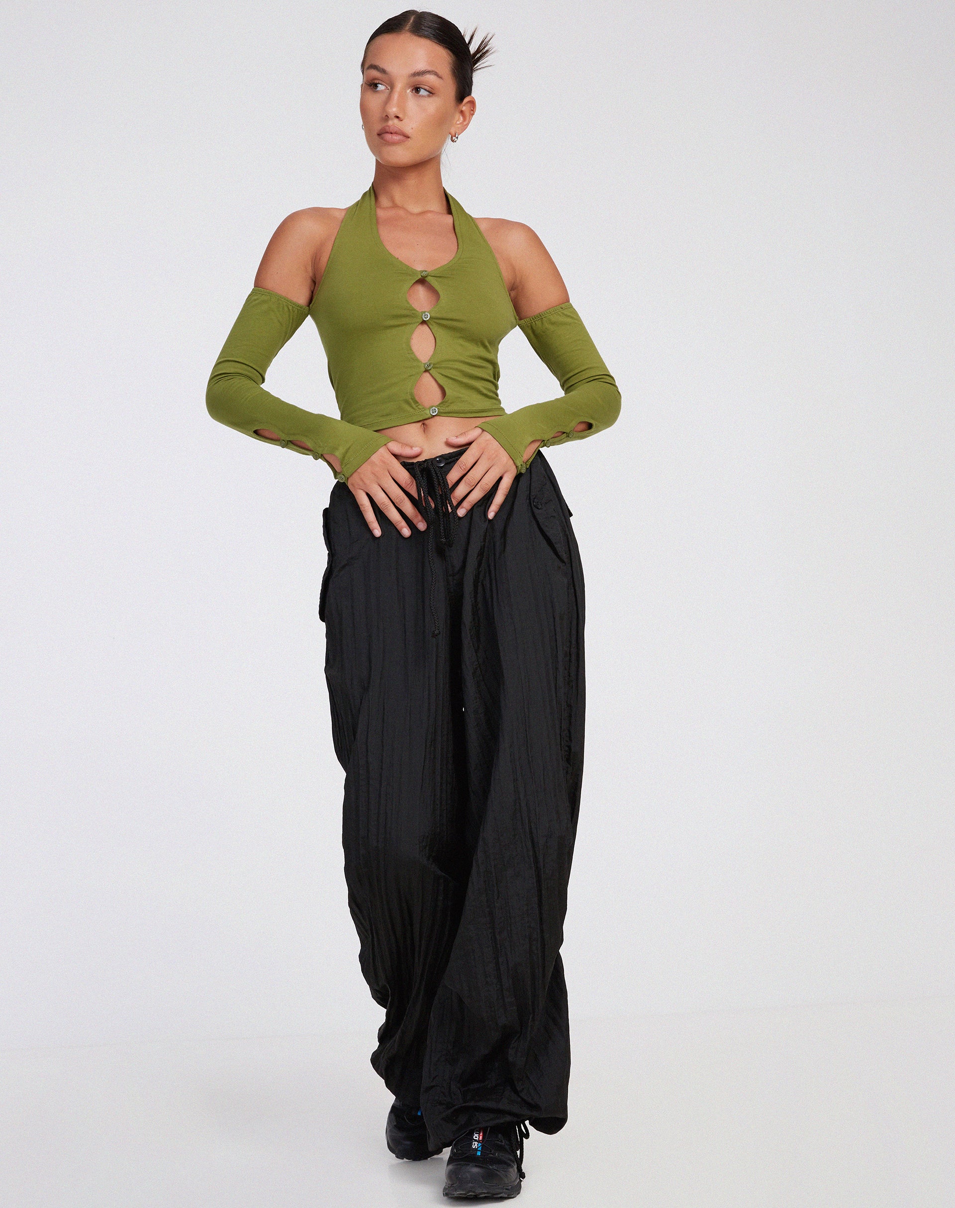 Image de Jayne Crop Top in Khaki