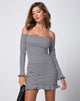 Image de Jazzie Off The Shoulder Dress in Dogtooth