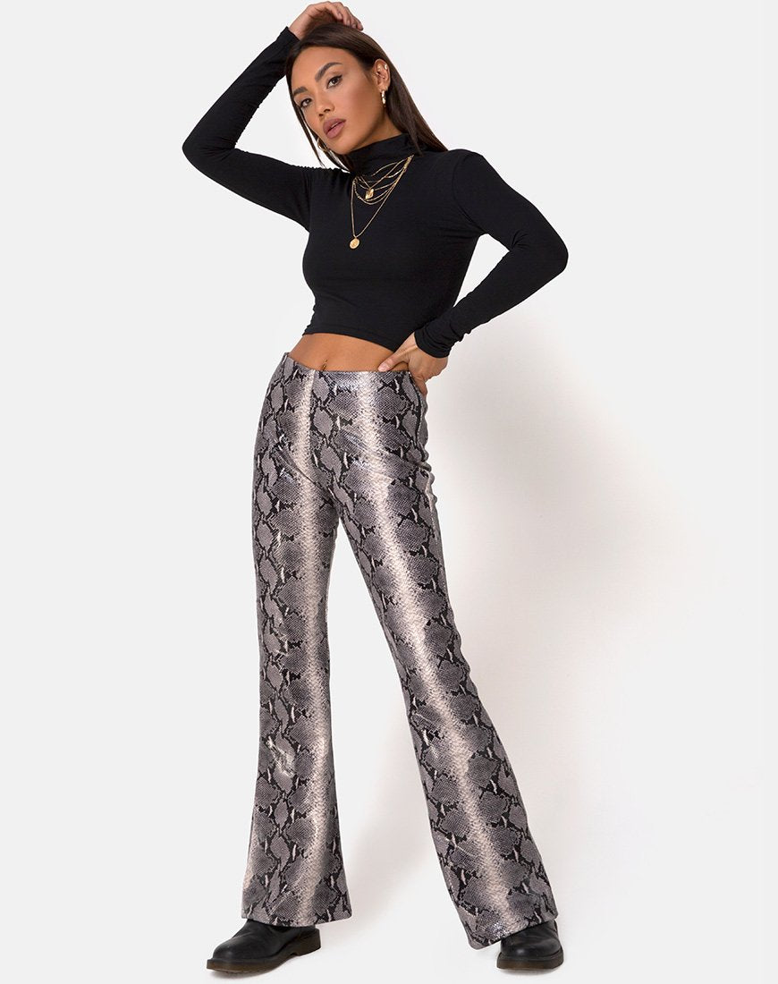 Pantalon Jeden en PU Beige Snake