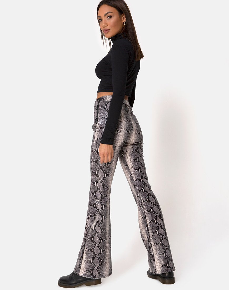 Image de Jeden Pantalon en PU Beige Snake