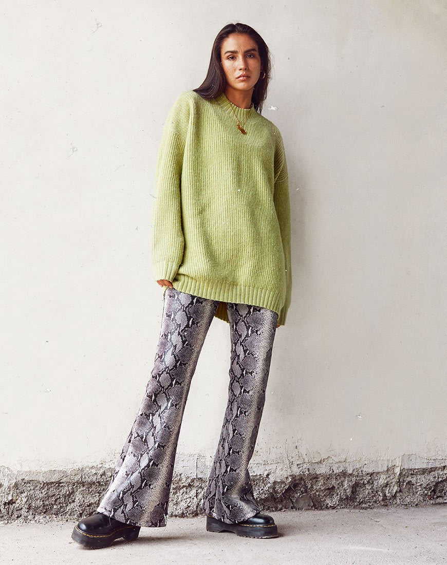 Pantalon Jeden en PU Beige Snake