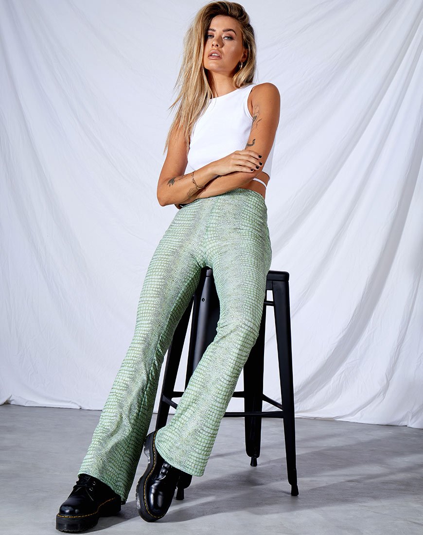 Pantalon Devan en Croc Lime
