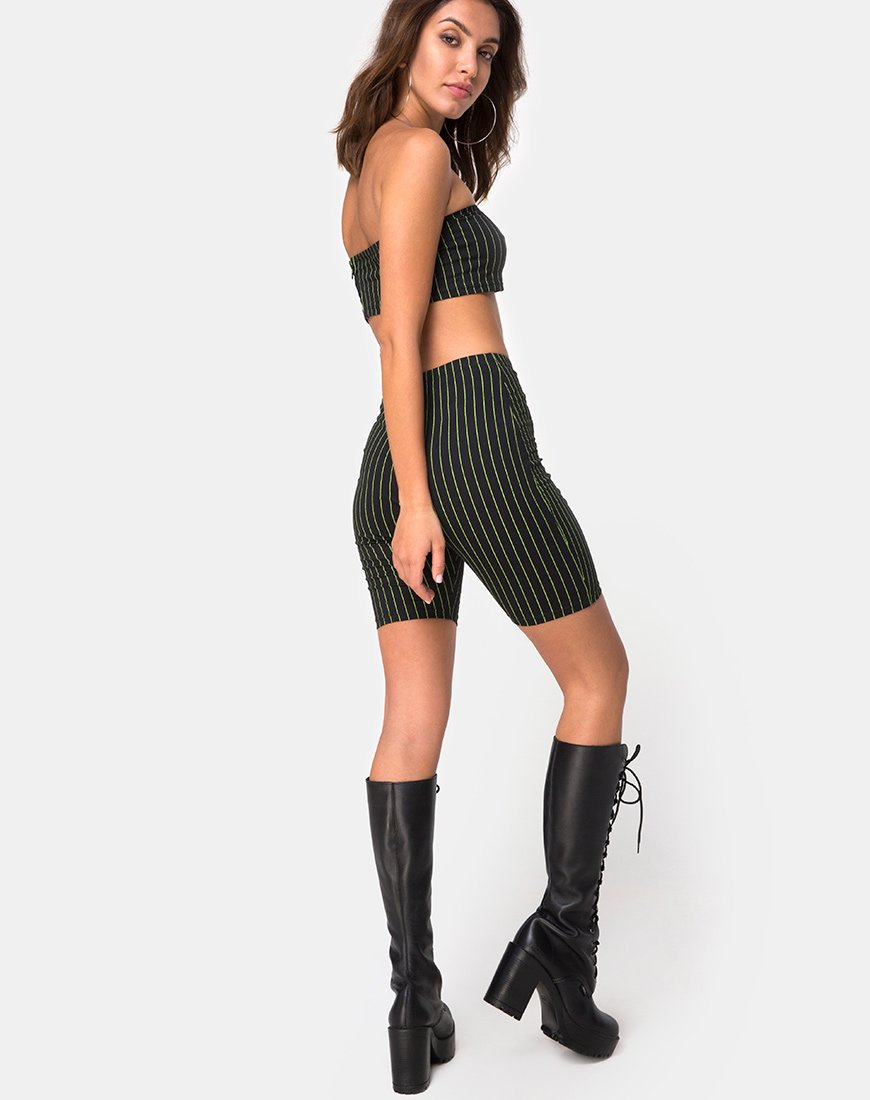 Image de Jeevan Bandeau Top in Neon Pinstripe